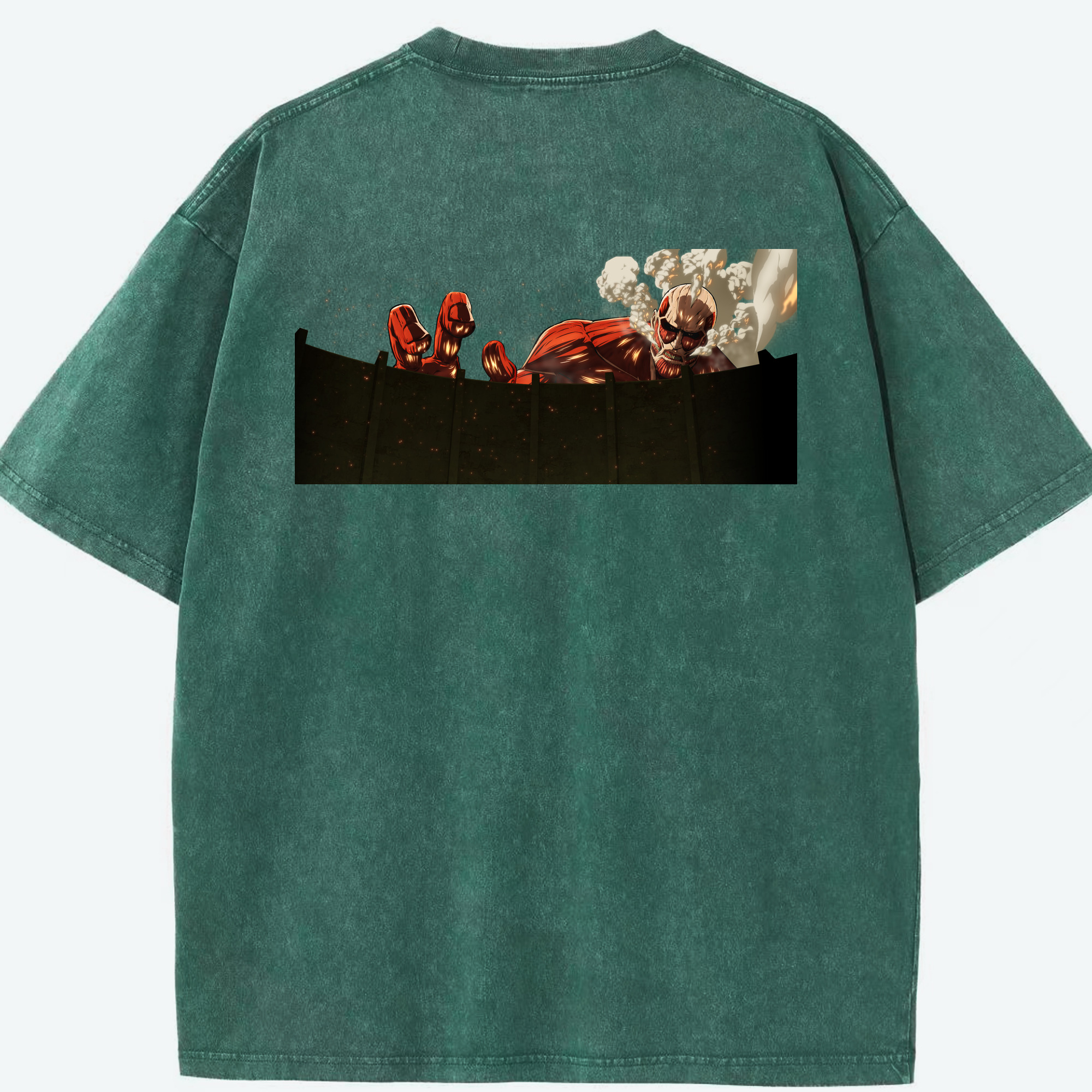 （画像用） 進撃の巨人 Attack on Titan 綿100% ヴィンテージ風 半袖Tシャツ（背面プリント）